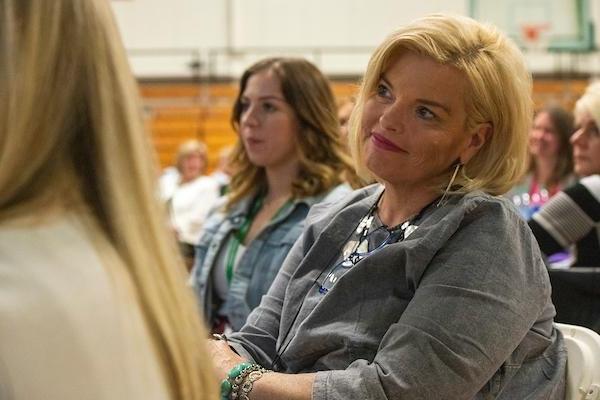 Individual listening at the Women's Conference